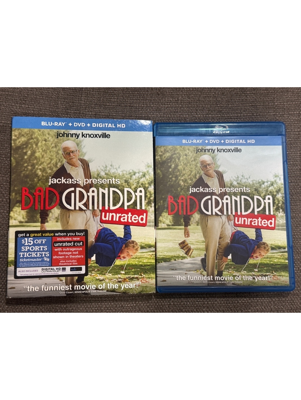 Jackass Bad Grandpa Blu Ray DVD Combo Movie( New Open Box)